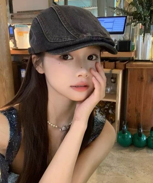 Ritzy（リッツィー）の「ウォッシュドデニム ハンチング帽（ハンチング/ベレー帽・レディース・パープル/ピンク/ブルー/ブラック・FREE）」の2枚目の写真