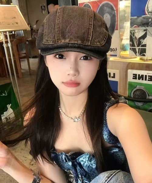 Ritzy（リッツィー）の「ウォッシュドデニム ハンチング帽（ハンチング/ベレー帽・レディース・パープル/ピンク/ブルー/ブラック・FREE）」の5枚目の写真