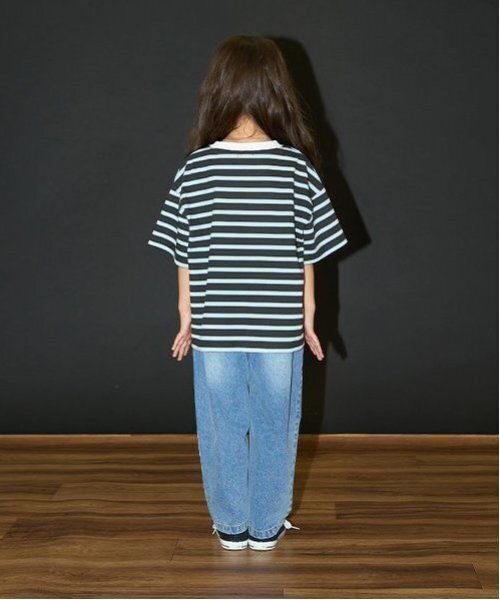 b・ROOM（ビールーム）の「【カイテキ天竺】プリントボーダービッグTシャツ（Tシャツ/カットソー・キッズ・マスタード/ターコイズブルー/パープル系その他/レッド・150cm/140cm/100cm/130cm/110cm/120cm）」の21枚目の写真