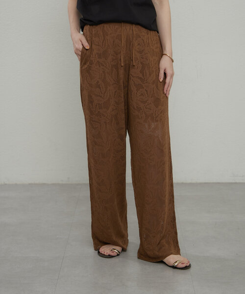 earthy（アーシー）の「レースニットパンツ（その他パンツ・レディース・ブラウン/ブラック・SMALL/MEDIUM）」の2枚目の写真
