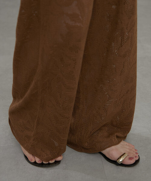 earthy（アーシー）の「レースニットパンツ（その他パンツ・レディース・ブラウン/ブラック・SMALL/MEDIUM）」の6枚目の写真