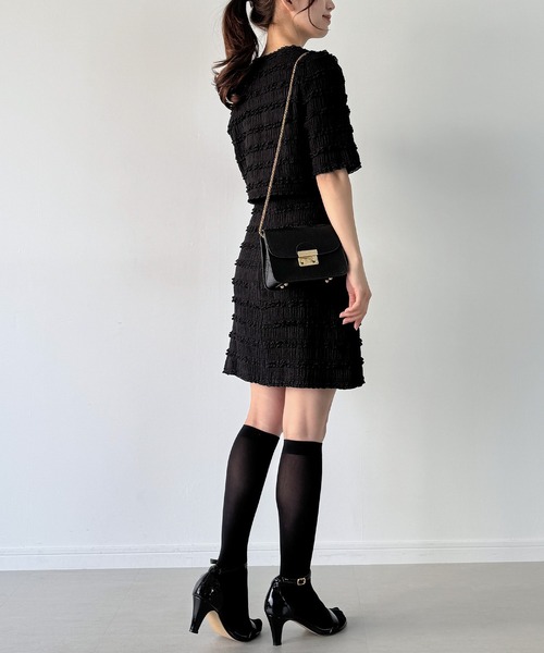 junoah（ジュノア）の「半袖カーディガン+カットレースキャミワンピースset（ワンピース・レディース・アイボリー/ブラック・MEDIUM/LARGE/SMALL）」の8枚目の写真