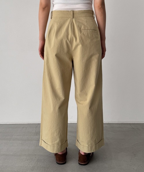 CANAL JEAN（キャナルジーン）の「HARING　コットンチノワイドパンツ（チノパンツ・レディース・ブラック/ベージュ・SMALL/MEDIUM/X-SMALL）」の11枚目の写真