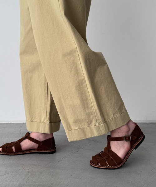 CANAL JEAN（キャナルジーン）の「HARING　コットンチノワイドパンツ（チノパンツ・レディース・ブラック/ベージュ・SMALL/MEDIUM/X-SMALL）」の14枚目の写真