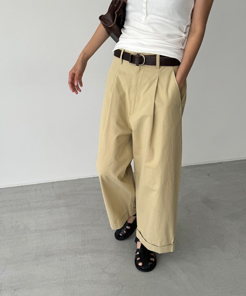 タンジェントGEORGES コットン チノ2プリーツ ワイドパンツ 30% OFF】[5123-81500]Scye/SCYE BASICS(サイ/サイベーシックス