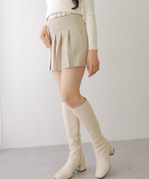 Lace Ladies(レースレディース)の「ベルト付き アシメ プリーツ ミニ スカート(スカート・レディース・グレー/ブラック/アイボリー・S/M/XL/L)」の17枚目の写真
