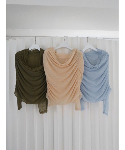 Katrin TOKYO(カトリーントーキョー)の「off shoulder sheer mesh tops(その他トップス・レディース・ベージュ系/カーキ/ブルー・FREE/XS)」の5枚目の写真