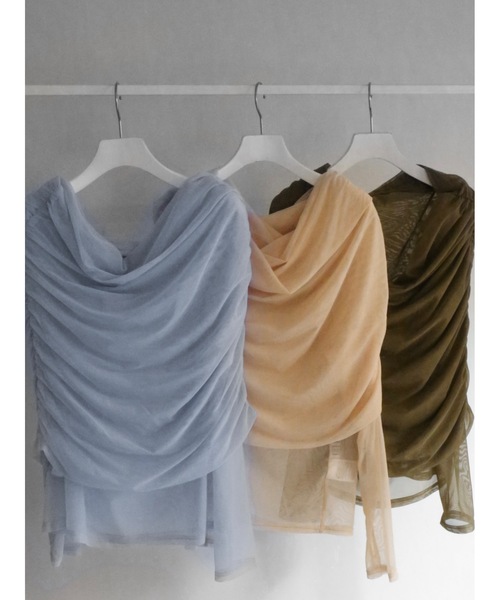 Katrin TOKYO(カトリーントーキョー)の「off shoulder sheer mesh tops(その他トップス・レディース・ベージュ系/カーキ/ブルー・FREE/XS)」の7枚目の写真