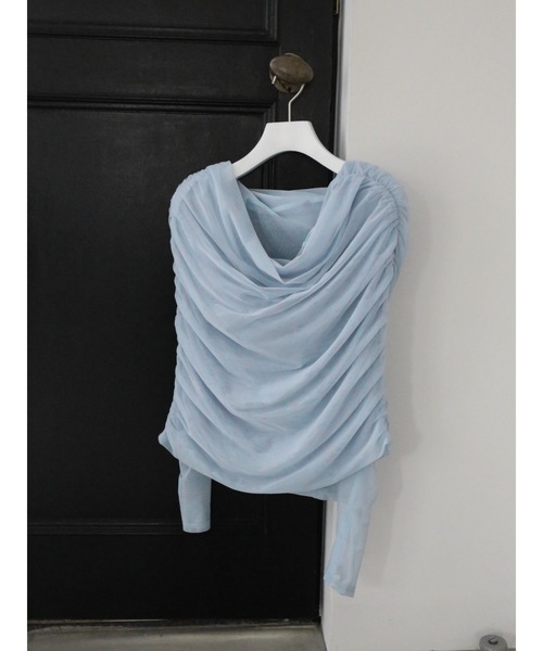 Katrin TOKYO(カトリーントーキョー)の「off shoulder sheer mesh tops(その他トップス・レディース・ベージュ系/カーキ/ブルー・FREE/XS)」の8枚目の写真
