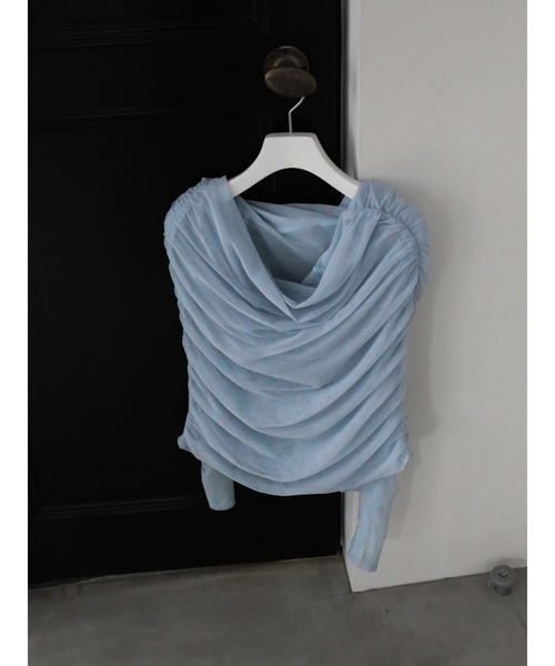 Katrin TOKYO(カトリーントーキョー)の「off shoulder sheer mesh tops(その他トップス・レディース・ベージュ系/カーキ/ブルー・FREE/XS)」の9枚目の写真