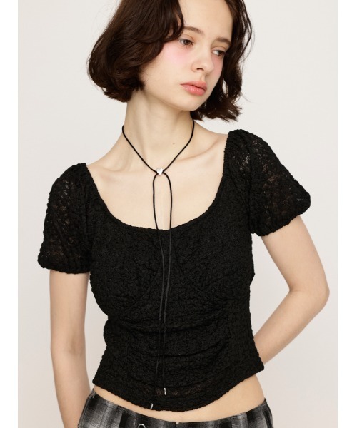 SLY（スライ）の「HEART CHARM CHOKER ハート チャーム チョーカー（チョーカー・レディース・ホワイト/ブラック・FREE）」の12枚目の写真