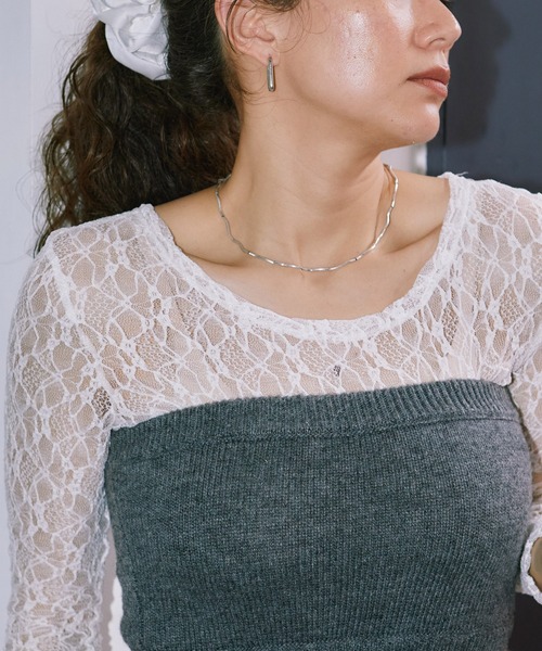 LIENCOEUR(リアンクール)の「ミニフラワーレーストップス(Tシャツ/カットソー・レディース・ホワイト/ブラック・FREE)」の17枚目の写真