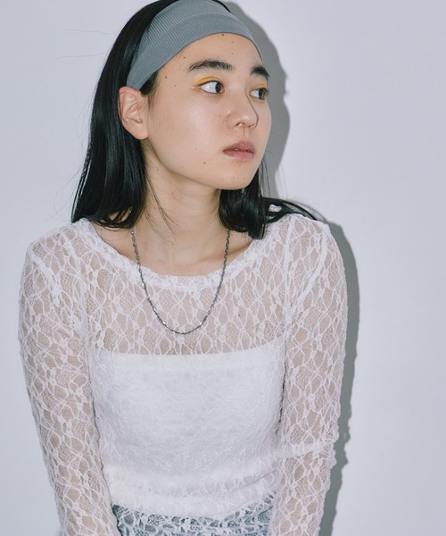 LIENCOEUR(リアンクール)の「ミニフラワーレーストップス(Tシャツ/カットソー・レディース・ホワイト/ブラック・FREE)」の8枚目の写真