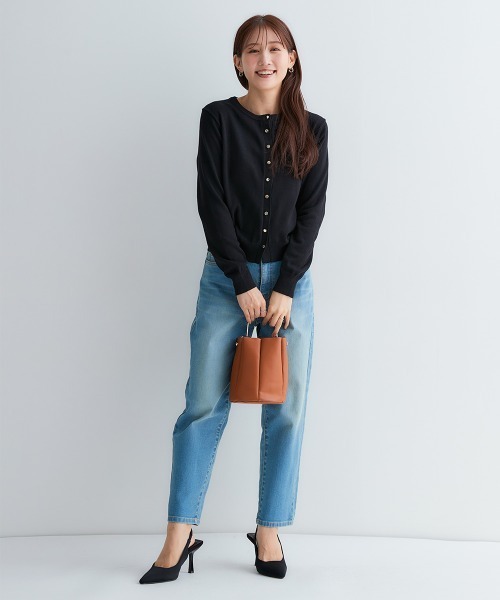 Petitjo（プッチージョ）の「小さいサイズ　すごく伸びるテーパードデニムパンツ　低身長さん・小柄女性（デニムパンツ・レディース・ネイビー/ブルー系・58/61/64/67）」の17枚目の写真