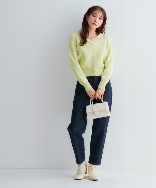 Petitjo（プッチージョ）の「小さいサイズ　すごく伸びるテーパードデニムパンツ　低身長さん・小柄女性（デニムパンツ・レディース・ネイビー/ブルー系・58/61/64/67）」の18枚目の写真