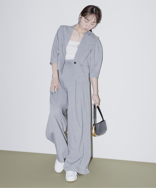 Eimee Law(エイミーロウ)の「ツータックハイウエストワイドパンツ(その他パンツ・レディース・グレー/ブラック/ベージュ・M)」の9枚目の写真