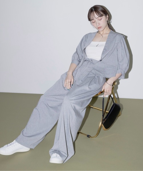 Eimee Law(エイミーロウ)の「ツータックハイウエストワイドパンツ(その他パンツ・レディース・グレー/ブラック/ベージュ・M)」の10枚目の写真