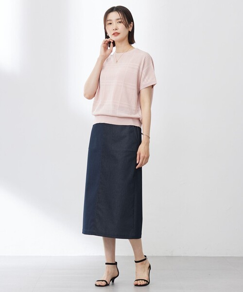 J.PRESS Ladies（J.プレス レディス）の「【洗える】メッシュ パターン ニット（ニット/セーター・レディース・ピンク系3/ネイビー系3/ライトグレー系3/ピーコックグリーン系3・SMALL）」の9枚目の写真