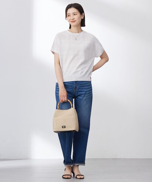 J.PRESS Ladies（J.プレス レディス）の「【洗える】メッシュ パターン ニット（ニット/セーター・レディース・ピンク系3/ネイビー系3/ライトグレー系3/ピーコックグリーン系3・SMALL）」の10枚目の写真