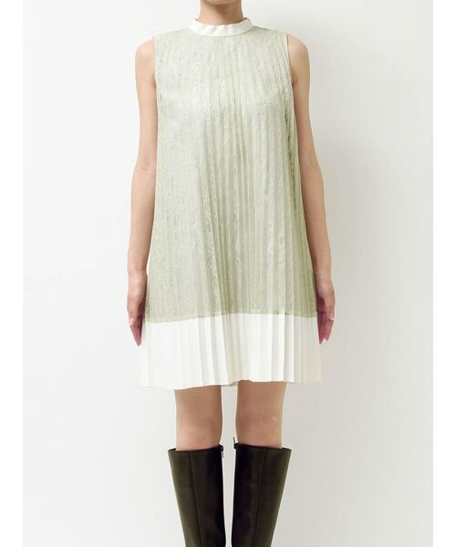 MERCURYDUO（マーキュリーデュオ）の「バイカラーレースプリーツミニワンピース（ワンピース・レディース・ミント/ブラック/オフホワイト・SMALL/MEDIUM）」の17枚目の写真