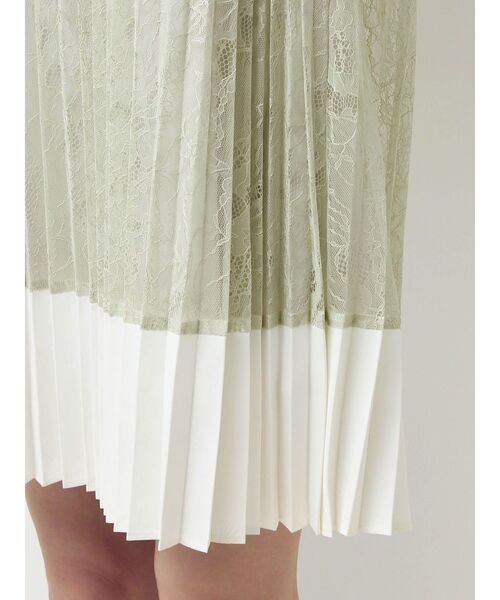 MERCURYDUO（マーキュリーデュオ）の「バイカラーレースプリーツミニワンピース（ワンピース・レディース・ミント/ブラック/オフホワイト・SMALL/MEDIUM）」の22枚目の写真