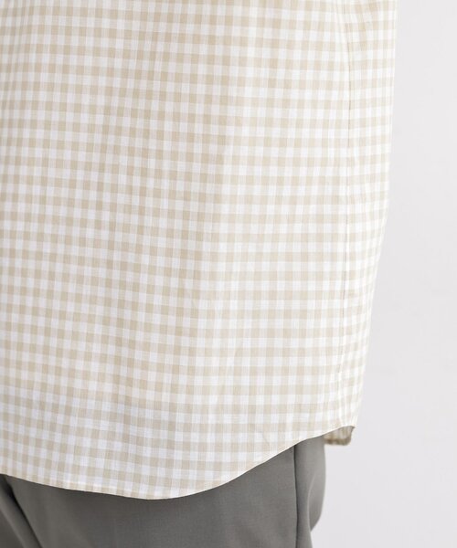 TAKEO KIKUCHI(タケオキクチ)の「【LIMITED】ワンポイント刺繍 綿麻チェック 半袖シャツ(シャツ/ブラウス・メンズ・ダークブラウン/ベージュ/パープル/ネイビー・01/02/03/04/05)」の11枚目の写真