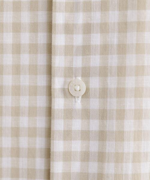 TAKEO KIKUCHI(タケオキクチ)の「【LIMITED】ワンポイント刺繍 綿麻チェック 半袖シャツ(シャツ/ブラウス・メンズ・ダークブラウン/ベージュ/パープル/ネイビー・01/02/03/04/05)」の12枚目の写真