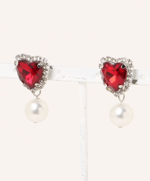 VIBGYOR(ヴィブジョー)の「【MUURABBTI】ハートビジューのパールピアス(MA)(ピアス(両耳用)・レディース・グリーン/ピンク系その他/ブルー/ブラック/レッド・FREE)」の14枚目の写真