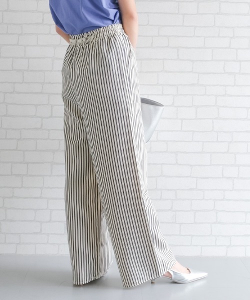 aquagarage（アクアガレージ）の「ストライプイージーパンツ（その他パンツ・レディース・ネイビー/ブラウン/ブラック・M/L）」の5枚目の写真