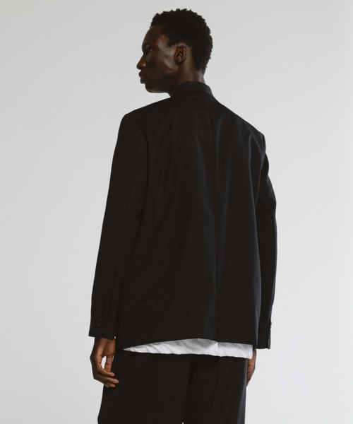 CINOH（チノ）の「SUMMER WOOL NO COLLAR JACKET（ノーカラージャケット・メンズ・ブラック/グレー・44/46/48）」の5枚目の写真