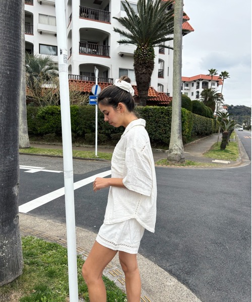 ROXY(ロキシー)の「SALTY SEA /ロキシーリネンショートパンツ(その他パンツ・レディース・ホワイト・X-SMALL/SMALL/MEDIUM)」の3枚目の写真