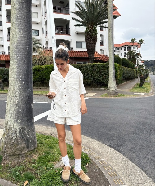 ROXY(ロキシー)の「SALTY SEA /ロキシーリネンショートパンツ(その他パンツ・レディース・ホワイト・X-SMALL/SMALL/MEDIUM)」の5枚目の写真