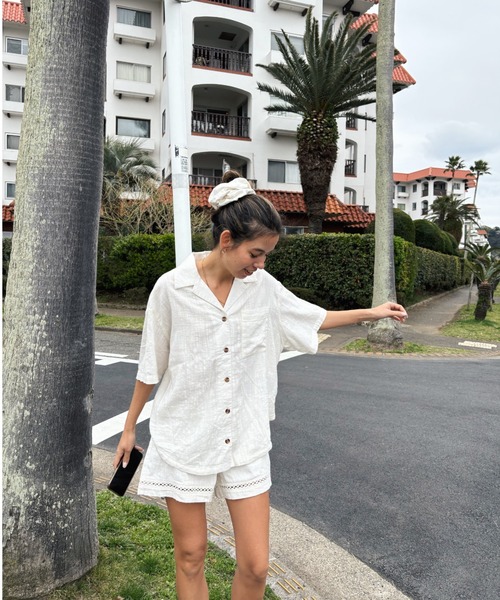ROXY(ロキシー)の「SALTY SEA /ロキシーリネンショートパンツ(その他パンツ・レディース・ホワイト・X-SMALL/SMALL/MEDIUM)」の2枚目の写真