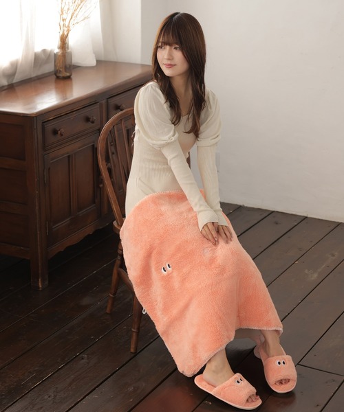 モンスター 3way ブランケット 防寒 節電 ボア コンパクト 刺繍