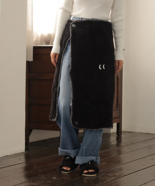 3way ブランケット モンスター 3way ブランケット 防寒 節電 ボア コンパクト 刺繍