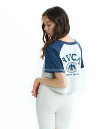 RVCA レディース TAOS CROPPED RAGLAN ST Tシャツ 【2025年夏モデル】/ルーカラグランスリーブクロップド丈半袖Tシャツ