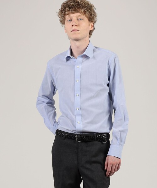 TOMORROWLAND (トゥモローランド)の「200/2 コットンシアサッカー ショートポイント ワイドスプレッド シャツ(シャツ/ブラウス・メンズ・グレー系その他/ホワイト/ブルー系その他・XS/S/M/L)」の4枚目の写真