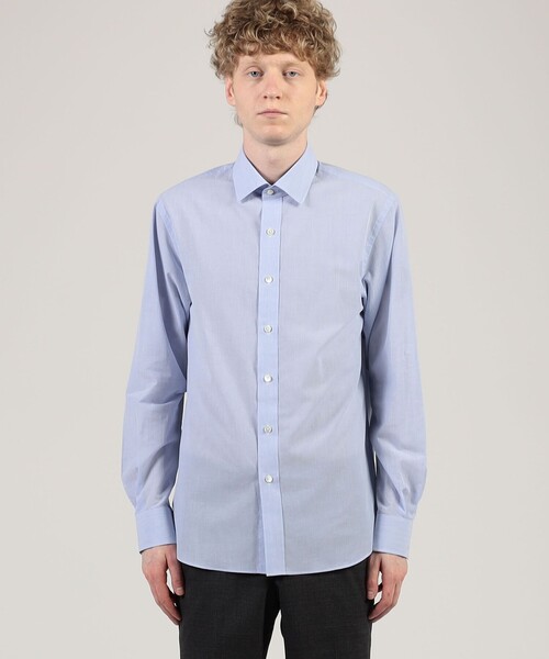 TOMORROWLAND (トゥモローランド)の「200/2 コットンシアサッカー ショートポイント ワイドスプレッド シャツ(シャツ/ブラウス・メンズ・グレー系その他/ホワイト/ブルー系その他・XS/S/M/L)」の5枚目の写真