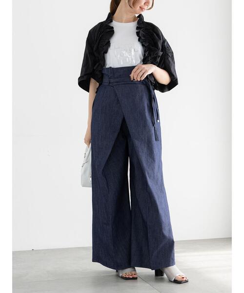 Te chichi(テチチ)の「ドロストギャザーボレロジャケット(ノーカラージャケット・レディース・ブラック/オフホワイト・F)」の11枚目の写真