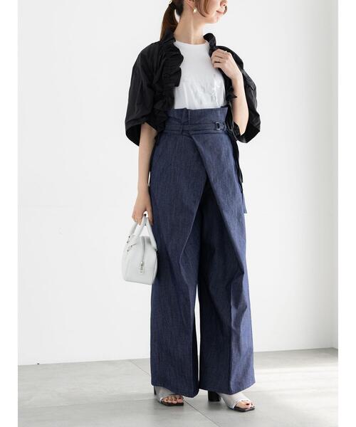 Te chichi(テチチ)の「ドロストギャザーボレロジャケット(ノーカラージャケット・レディース・ブラック/オフホワイト・F)」の12枚目の写真