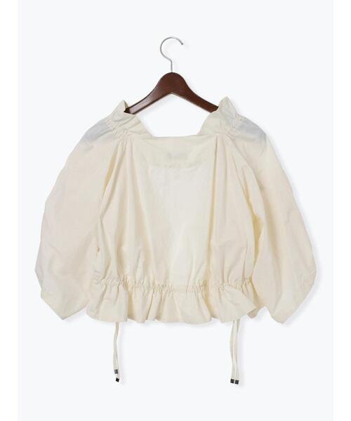 Te chichi(テチチ)の「ドロストギャザーボレロジャケット(ノーカラージャケット・レディース・ブラック/オフホワイト・F)」の16枚目の写真