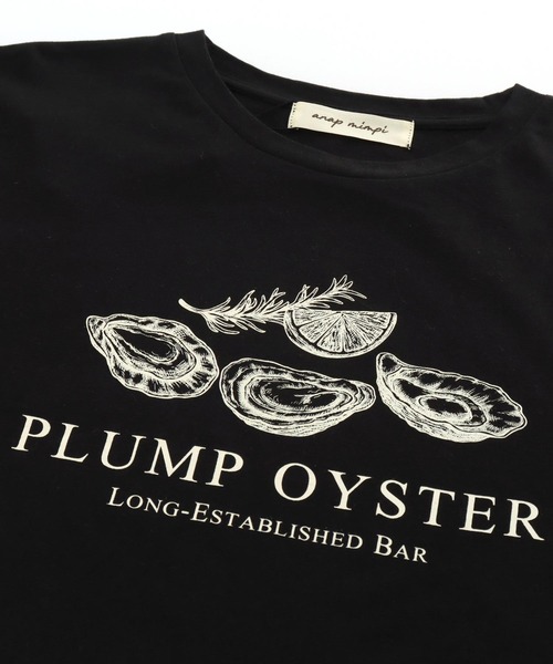 anap mimpi(アナップミンピ)の「オイスタープリント半袖オーバーサイズTシャツ(Tシャツ/カットソー・レディース・キナリ/オートミール/ブラック・FREE)」の15枚目の写真