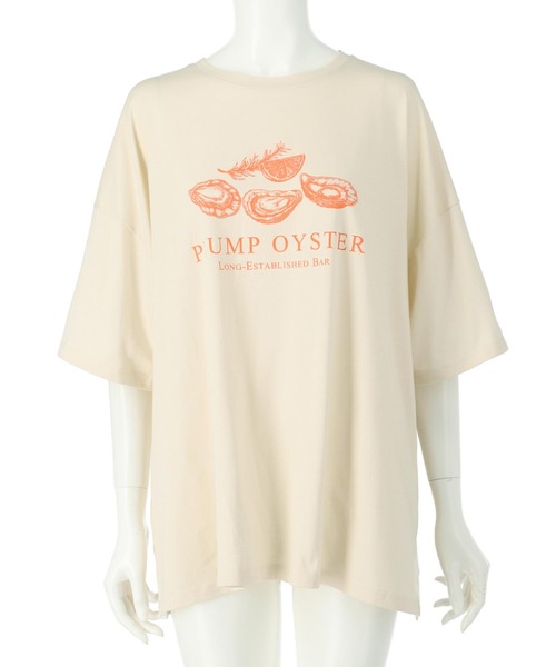 anap mimpi(アナップミンピ)の「オイスタープリント半袖オーバーサイズTシャツ(Tシャツ/カットソー・レディース・キナリ/オートミール/ブラック・FREE)」の17枚目の写真