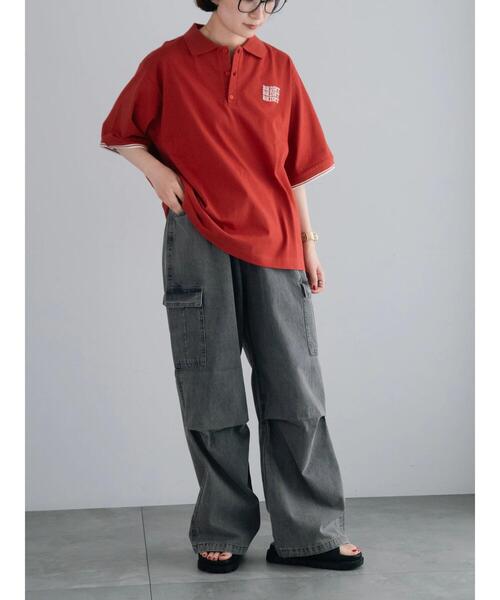 SM2（エスエムツー）の「ワンポイント刺繍ポロシャツ（Tシャツ/カットソー・レディース・レッド/クリーム/ブラック・F）」の14枚目の写真