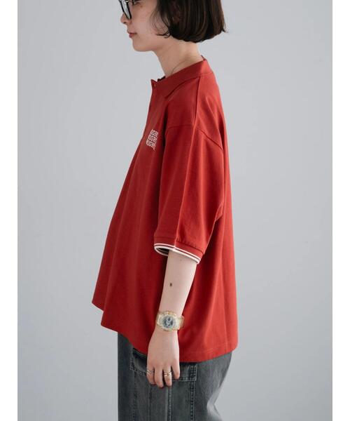 バットマン刺繍ポロシャツ レッド セール】ワンポイント刺繍ポロシャツ（Tシャツ/カットソー