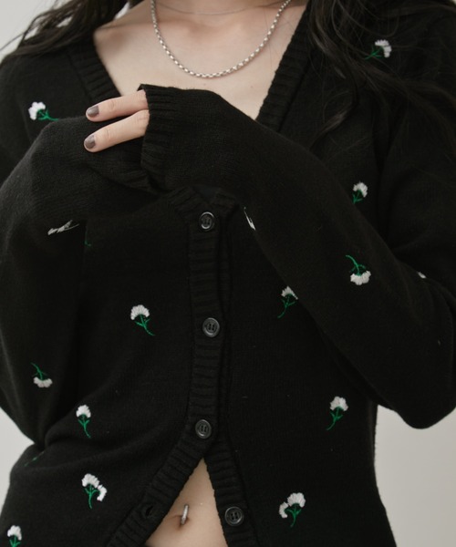 Aunt Marie's（アントマリーズ）の「フラワー刺繍カーディガン（カーディガン/ボレロ・レディース・ブラウン/ブラック・FREE）」の9枚目の写真