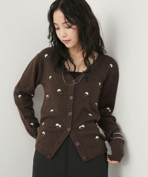 Aunt Marie's（アントマリーズ）の「フラワー刺繍カーディガン（カーディガン/ボレロ・レディース・ブラウン/ブラック・FREE）」の20枚目の写真