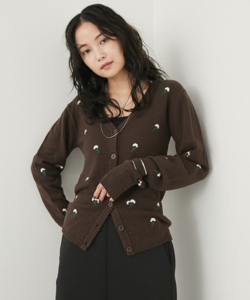 Aunt Marie's（アントマリーズ）の「フラワー刺繍カーディガン（カーディガン/ボレロ・レディース・ブラウン/ブラック・FREE）」の16枚目の写真
