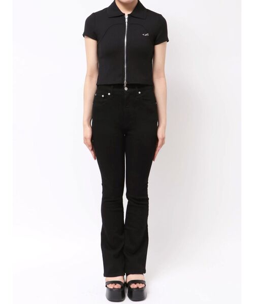 EMODA（エモダ）の「リブカッティングショートスリーブトップ（Tシャツ/カットソー・レディース・ホワイト/ブラウン/グレー/ブラック・FREE）」の9枚目の写真