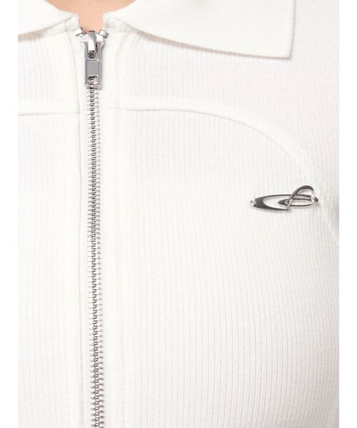 EMODA（エモダ）の「リブカッティングショートスリーブトップ（Tシャツ/カットソー・レディース・ホワイト/ブラウン/グレー/ブラック・FREE）」の8枚目の写真